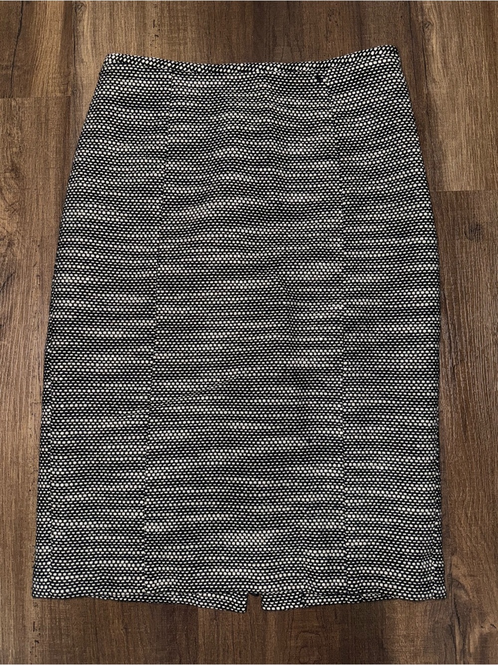 Ann Taylor Loft Wool Blend Classic Black & White Tweed Pencil Skirt